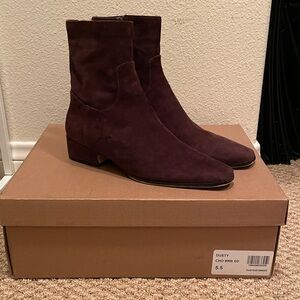 Dusty Chocolate Brown Suede Steve Madden Booties women 5.5